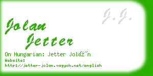 jolan jetter business card